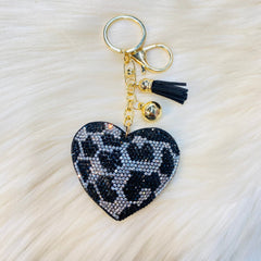 Animal Print Heart Keychains