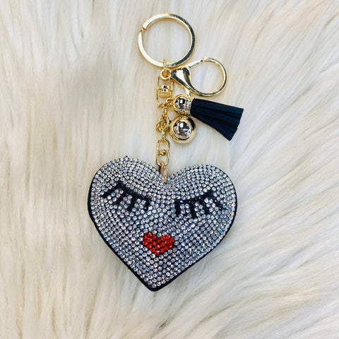 Crystal Heart Keychains