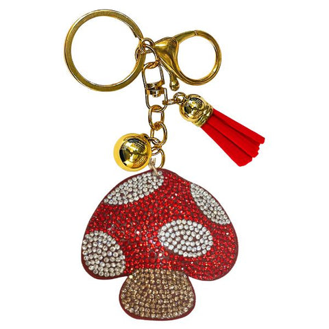 Mushroom Crystal Bling Keychains