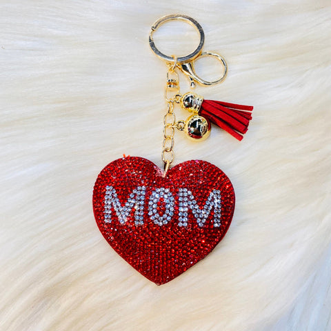 Heart Keychains - Red mom