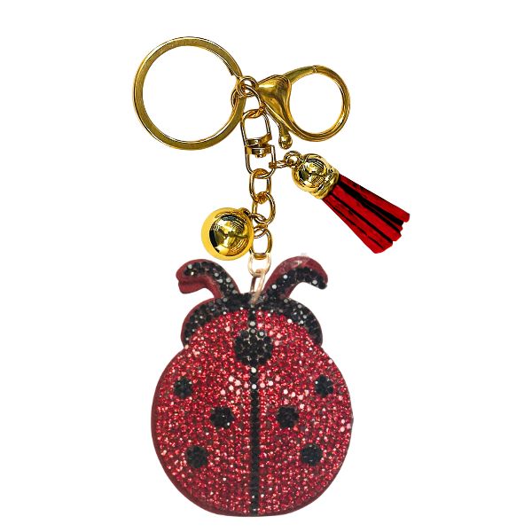 Ladybug Crystal Bling Keychains