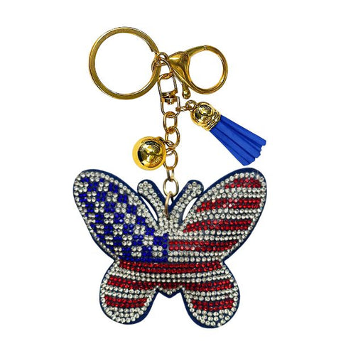 Americana Crystal Bling Keychains