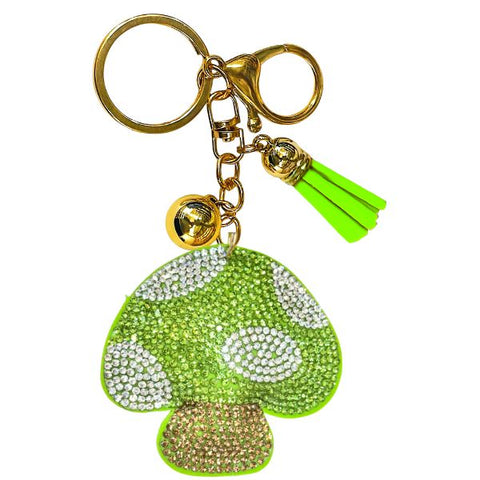 Mushroom Crystal Bling Keychains