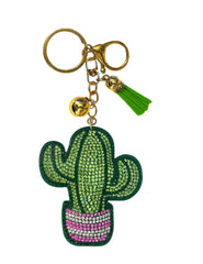 Cactus Crystal Bling Keychains