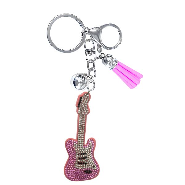 Guitar Crystal Bling Keychains