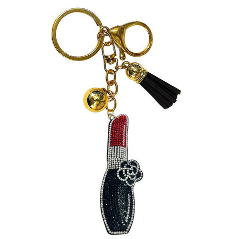 Lipstick Crystal Bling Keychains