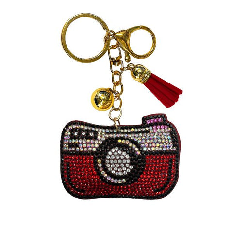 Camera Crystal Bling Keychains