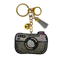 Camera Crystal Bling Keychains