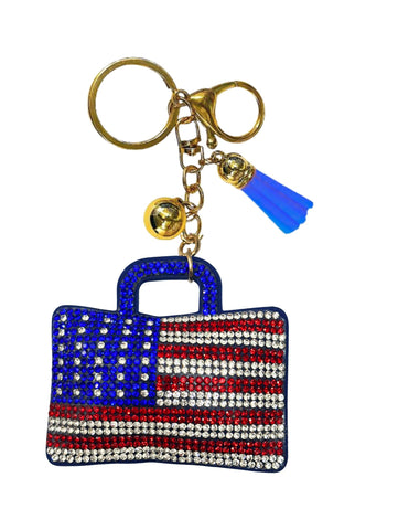Americana Crystal Bling Keychains