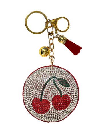 Cherry Crystal Bling Keychains