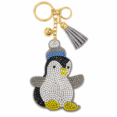 Penguin Crystal Bling Keychains