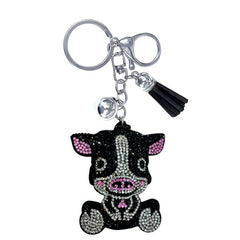 Cow Crystal Bling Keychains