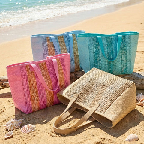 Woven Striped Tote Bag