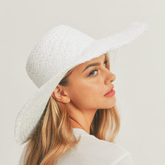 Wide Frayed Edge Straw Hats