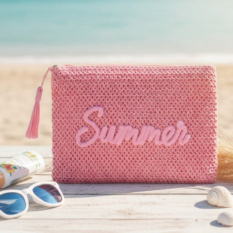 Woven Summer Cosmetic Pouch