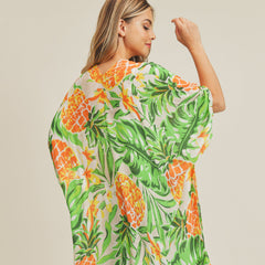 Pineapple Print Kimono