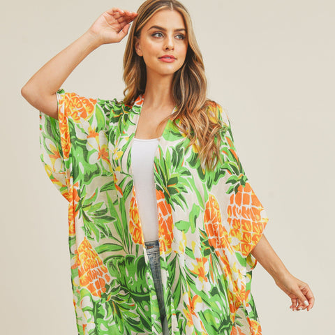 Pineapple Print Kimono