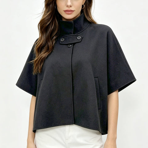Classic Button Cape Coat