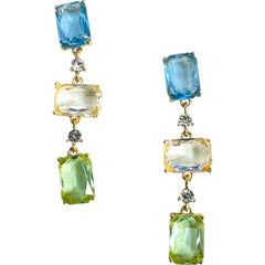 Rhinestone Gem Dangle Earrings