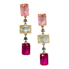 Rhinestone Gem Dangle Earrings