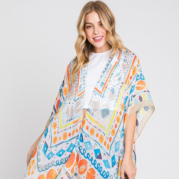 Geometric Print Kimono