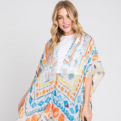 Geometric Print Kimono