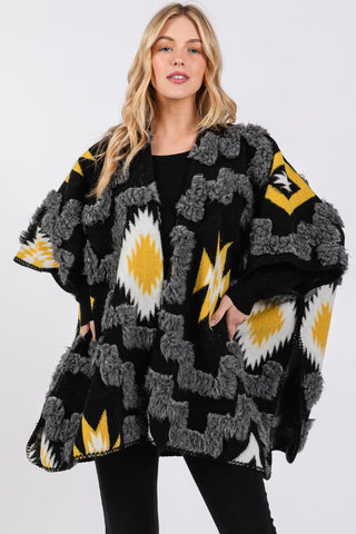 Fluffy Aztec Pattern Kimono