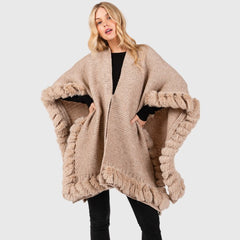 Faux Fur Trim Wrap