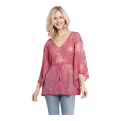 Floral Sheer Lace Poncho