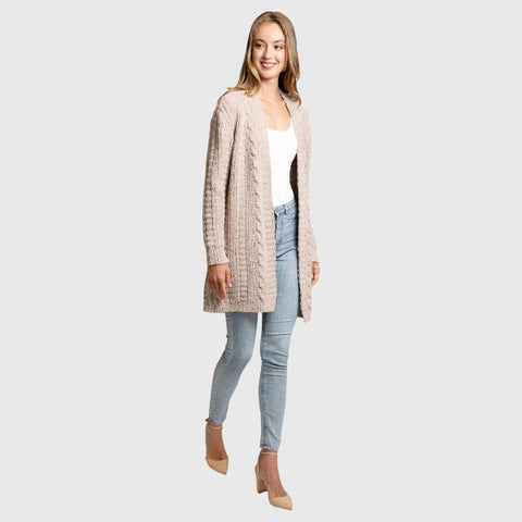 Solid Twist Knit Cardigan