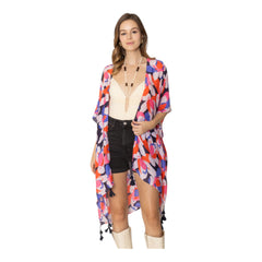 Floral Print Tassel Kimonos