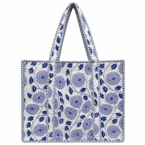 Purple Blossom Quilted Bag Print