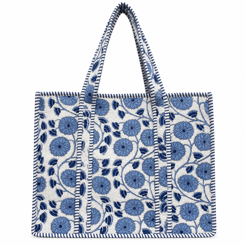 Blue Blossom Quilted Bag Print