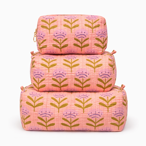 Pink Floral Quilted Bags