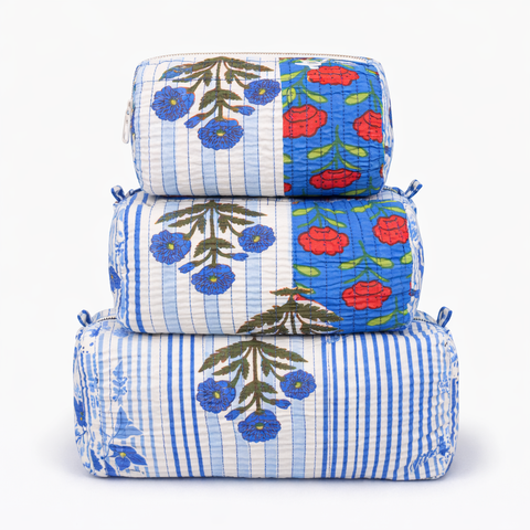 Blue Patchwork Quilted Bags