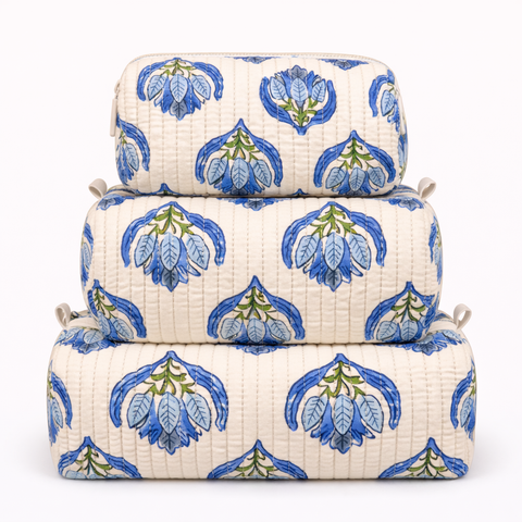 Blue Floral Quilted Bags