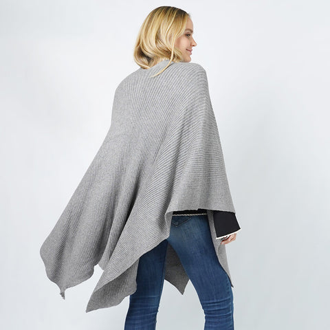 Textured Knit Cape/Ruana