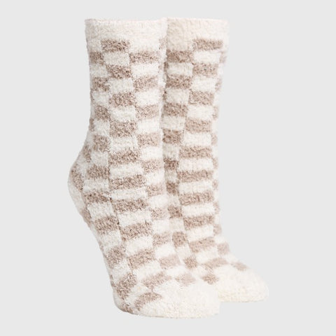 Checkered Print Mini-Crew Socks