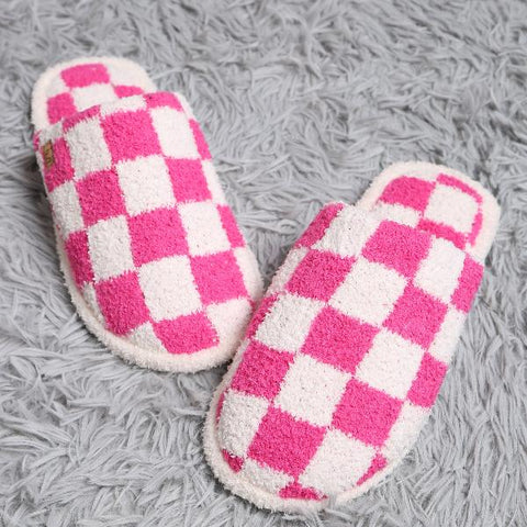 Checkered Print Slippers