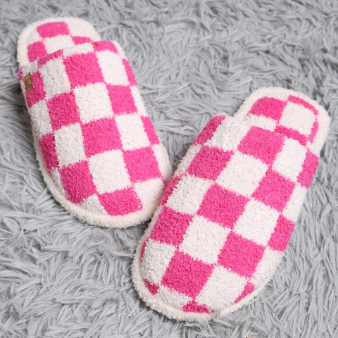 Checkered Print Slippers