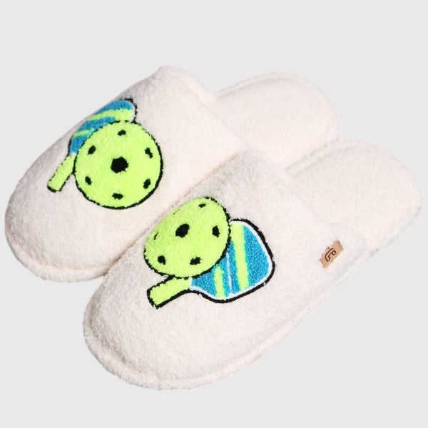 Pickleball Print Slippers