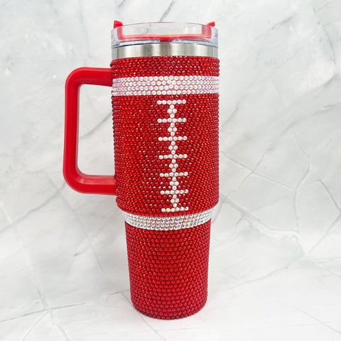 Football Print Stone Tumblers