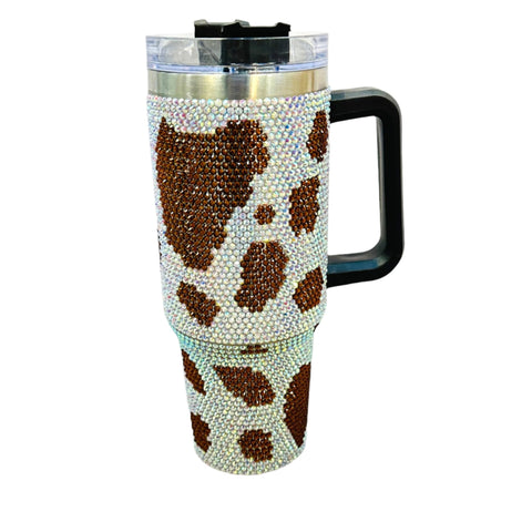 Cow Print Stone Tumblers