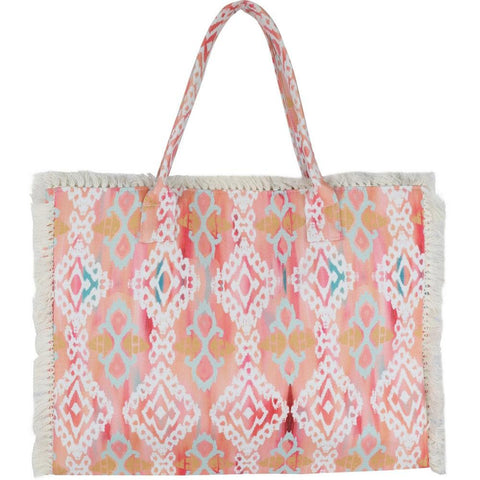 Aztec Pattern Fringe Tote Bags