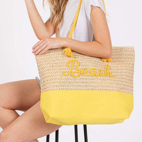 Straw Beach Tote Bag