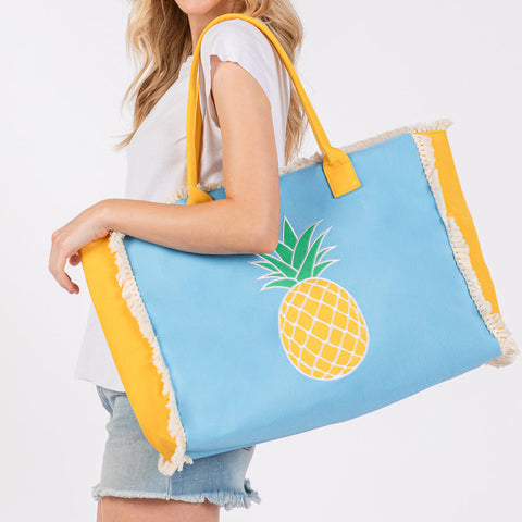 Canvas Fringe Tote Bag