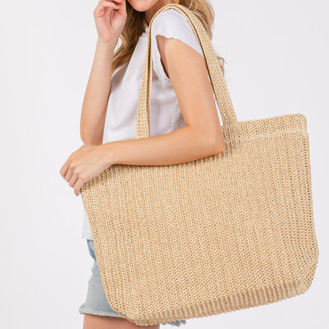Woven Straw Tote Bag