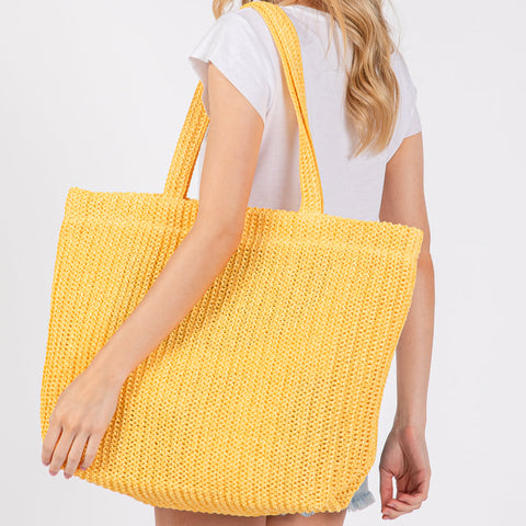 Woven Straw Tote Bag