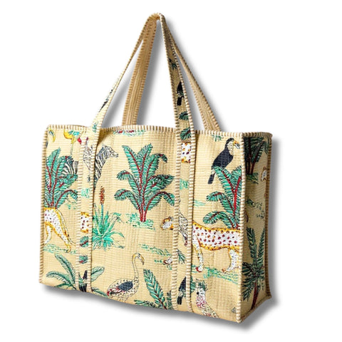 Jungle Large Quilted Tote Bag