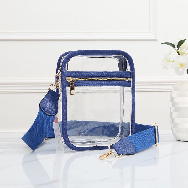 Clear Square Crossbody - Royal Blue